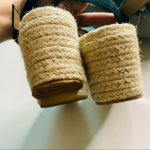 Coco Perla Paris platform open toe rope weave shoe black sz 7 women’s - Picture 6 of 10